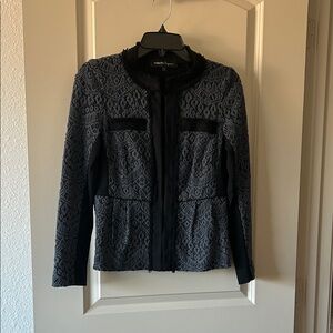 Nanette Lepore Black and Gray Textured Blazer